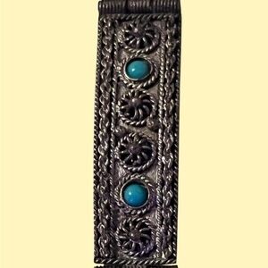 Antique Hand-made Sterling Silver and Turquoise bracelet